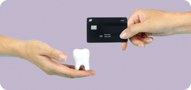 A credit card paying for dental treatment.